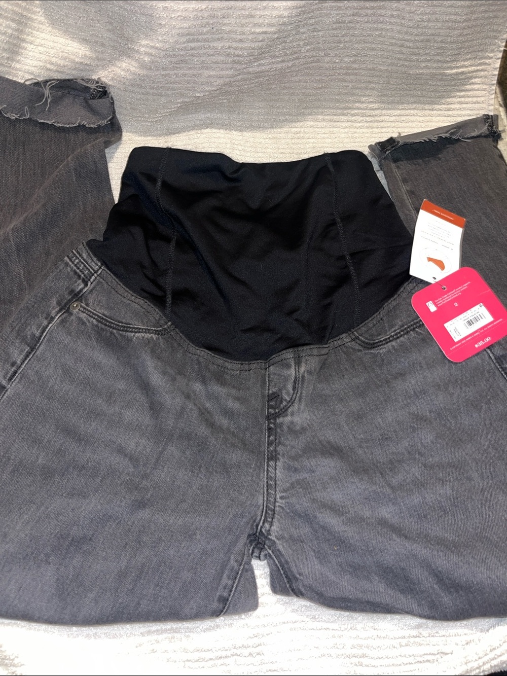 BNWT Isabel Maternity Boyfriend Black Jeans with Support Panel Size 2